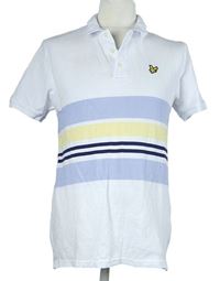 Pánské bílo-modro-žluté pruhované polo tričko Lyle&Scott