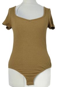 Dámské hnědé žebrované body H&M