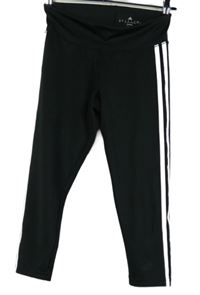 Dámské černé sportovní capri legíny s pruhy zn Adidas