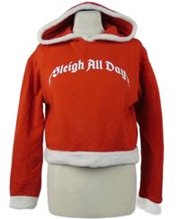 Dámská červená crop mikina s nápisem a kapucí H&M