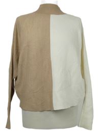 Dámský smetanovo-béžový žebrovaný svetr se stojáčkem Primark 