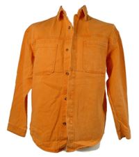 Pánská oranžová riflová košile 