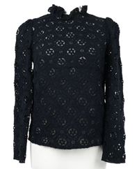 Dámská tmavomodrá krajková halenka 