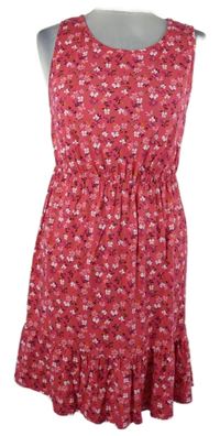 Dámské tmavorůžové kytičkované bavlněné šaty George 