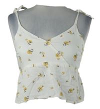 Dámský bílý crop top s kytičkami Hollister 
