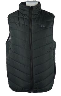 Pánská černá šusťáková zateplená vyhřívací vesta