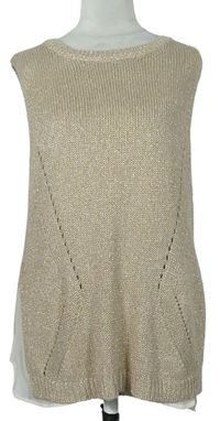 Dámská pudrová třpytivá svetrová vesta F&F