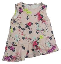 Světlerůžový květinový top River Island