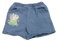 Modré riflové kraťasy s Peppa pig George