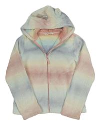 Barevná chlupatá propínací mikina s kapucí H&M