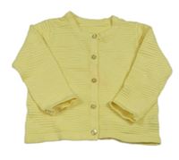 Žlutý žebrovaný propínací svetr Nutmeg