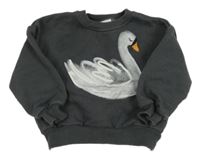 Šedá oversize mikina s labutí Zara