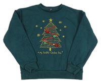 Tmavozelená mikina se stromkem Kiabi