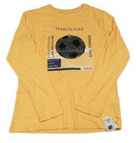 Nové - ORanžové triko s míčem z flitrů Dunnes