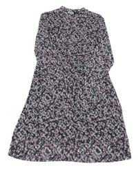 Černé květinové tylové šaty Y.F.K.