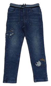 Tmavomodré teplákové rifle s dinem Nutmeg