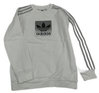 Bílá mikina s logem Adidas