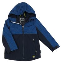 Modro-tmavomodrá melírovaná softshellová bunda s kapucí C&A