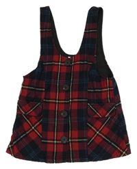 Tmavomodro-červeno-barevné kostkované šaty Next