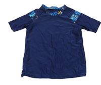 Tmavomodré UV tričko s listy Shein