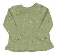 Zelené vzorované triko S. Oliver