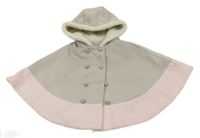 Světlerůžovo-šedé podšité pončo s kapucí TAHARI