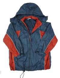 Modro-červená šusťáková bunda s kapucí Pocopiano