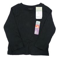 Černé žebrované triko Primark