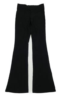 Černé elastické bootcut kalhoty H&M