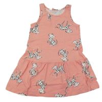 Růžové bavlněné šaty s pejsky H&M