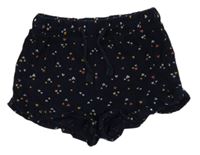 Tmavomodré lehké kraťasy se srdíčky H&M