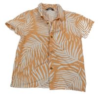 Oranžovo-bílá košile s listy Primark