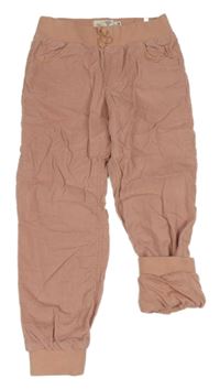 Růžové manšestrové podšité kalhoty H&M