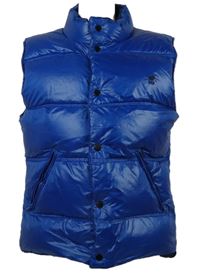 Pánská safírová šusťáková zateplená oboustranná vesta 