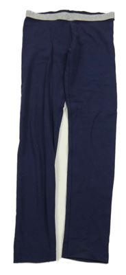 Tmavomodré bavlněné legíny se stříbrným pasem Pepperts