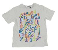 Bílé tričko s barevnými nápisy George