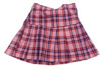 Růžovo-modro-červená kostkovaná sukně H&M