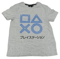 Šedé triko s logem -PLayStation
