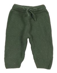 Khaki pletené tepláky