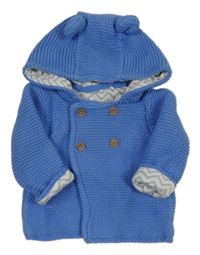 Modrý propínací podšitý svetr s kapucí M&S