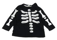 Černé triko s kostmi H&M