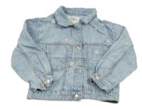 Světlemodrá riflová bunda s kytičkami Zara