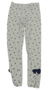 Bílé legíny s mašličkami a srdíčky sinsay