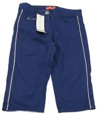 Nové - Tmavomodré plátěné crop kalhoty Lily & Dan