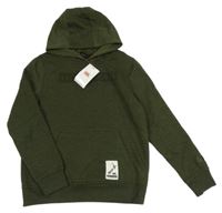 Nové - Khaki melírovaná mikina s číslem a kapucí Canterbury