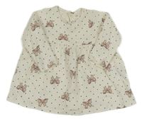 Smetanové šaty s mašlemi a srdíčky H&M