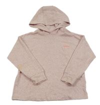 Světlerůžová melírovaná úpletová mikina s nápisem a kapucí M&S