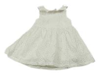 Bílé madeirové šaty 