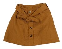 Rezavá manšestrová sukně s páskem 