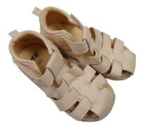 Lososové koženkové sandály H&M vel.21